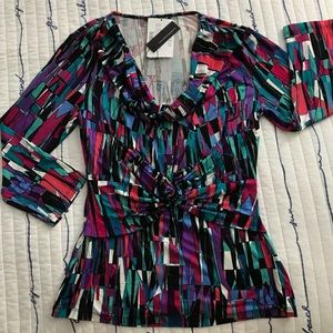 NEW Cable & Gauge faux wrap blouse. Size M..